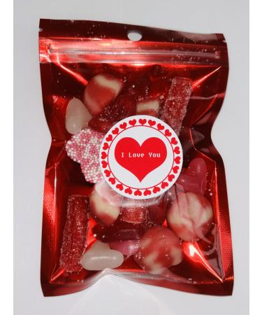 I Love You Valentines Day Filled Pick N Mix Sweet Treat Pouch Love Heart 100g