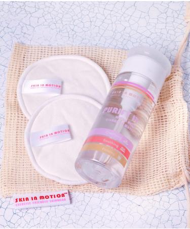 Skin in Motion | PURIFY IT Gift Set - Makeup Cleansing Water with Witch Hazel 100ml & Reusable Bamboo Cotton Pads - Sustainable Skincare Menopause Friendly - Buy Online on GoSupps.com