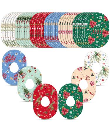 Timgle 36 Pcs G7 Christmas Adhesive Patch Compatible with Dexcom G7 Accessories Waterproof Over Patches Easy to Apply Glucose Monitor Tape for Continuous Glucose Monitor Protection(Candy)
