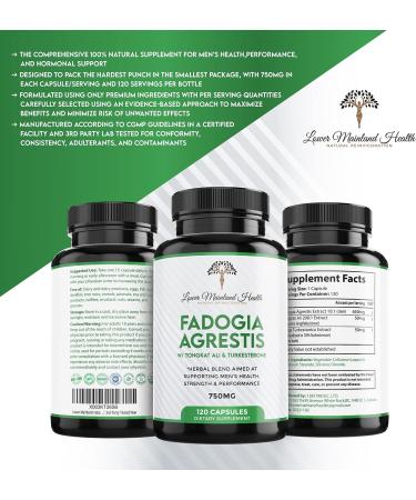 Lower Mainland Fadogia Agrestis Extract with Tongkat Ali & Turkesterone for Men | 750mg per Capsule (120 Servings) | Male Enhancement Supplement for Health & Fitness - Buy Online on GoSupps.com