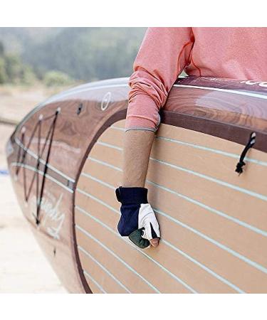 MRX Sailing Gloves for Men & Women - Paddle, Row, Fish & Ski with Comfort | Short Finger Kayaking Gloves in Blue, Grey & White - Large - Buy Online on GoSupps.com