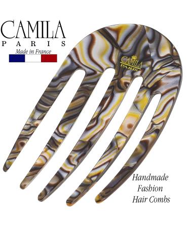 Camila Paris CP3399 Small Rounded Onyx French Twist Hair Comb - Handmade Strong Hold Hair Clip for Women - Made in France - Buy Online on GoSupps.com