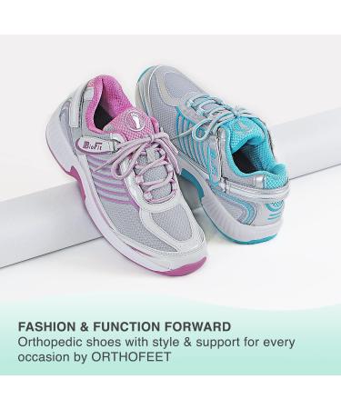 Orthofeet Women's Orthopedic Tie-Less Sneakers - Verve 8 Wide Fuchsia - Buy Online on GoSupps.com