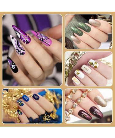 Lusofie 30Pcs 3D Star Rhinestone Nail Charms - Silver & Gold Alloy Star Gems for Nail Designs - DIY Nail Accessories - Buy Online on GoSupps.com