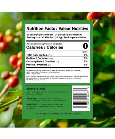 SOLLO Infused Organic Dark Roast Slimlly Low Acid Coffee Single Serve Pods Compatible With 2.0 K-Cup Keurig Brewers 24 K-cup - Buy Online on GoSupps.com