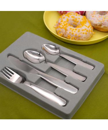 Laublust Children's Stainless Steel Cutlery Set - 4-Piece Baby Dishes | Ideal Gift for Kids | Durable Baby Eating Utensils - Buy Online on GoSupps.com