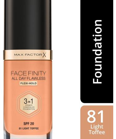 Max Factor Facefinity 3-in-1 All Day Flawless Liquid Foundation SPF 20 - 81 Light Toffee 30 ml - Buy Online on GoSupps.com