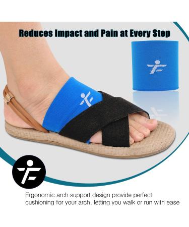 Compression Arch Sleeves 1 Pair - Plantar Fasciitis Brace for Pain Relief - 20-30mmHg Support for Men/Women - Patent Seam, Comfortable Design - Heel Spurs, Flat Feet - Blue, Small (8.5-10) - Buy Online on GoSupps.com