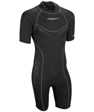 Phantom Aquatics Marine Men's Shorty Wetsuit for Scuba or Snorkeling All Black Medium