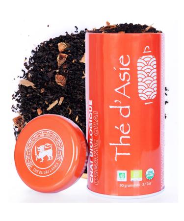 Khla KHLA Organic Black Chai Tea with Ceylan Cinnamon Badiana Clove - Loose Metal Box 90 g - Certified Organic Asian Tea