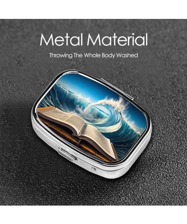 Buy Wave Printed Small Pill Case - 2 Compartment Travel Pill Organizer & Cute Pill Box for Pocket & Purse - Buy Online on GoSupps.com