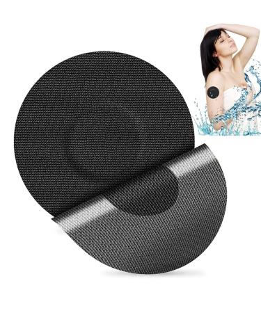 Sensor Covers for Freestyle Libre 30 PCS Waterproof & Sweatproof Sensor Adhesive Patches Precut CGM Sensor Overpatch Tape with No Glue On The Center Continuous Glucose Monitor Protection (Black)