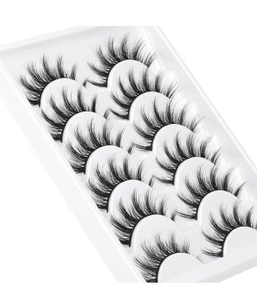 Pleell Manga Eye Natural Look False Eyelashes - 6 Pairs Pack, Faux Mink Wispy Fluffy Anime Lashes - 7-16mm - Buy Online on GoSupps.com