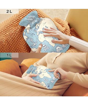 Vintage World Map Hot Water Bottle 2L | BAP Free Pain Relief & Compress - Ideal for Home & Travel - Buy Online on GoSupps.com