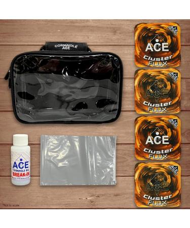 Buy ACE Pro Cornhole Bags Set of 4 - Cluster Flux with Dual-Sided Slick Stick All Weather Zigzag Sunset Chevron Design - Optional Break-in & Carrying Case - Buy Online on GoSupps.com