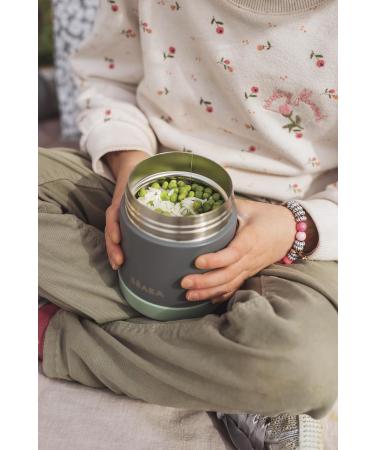 Buy B aba Insulating Thermal Container for Kids - 300ml 100% Airtight Stainless Steel Double-Walled - Ideal for Hot & Cold Meals - Mineral Gray/Sage Green - Buy Online on GoSupps.com