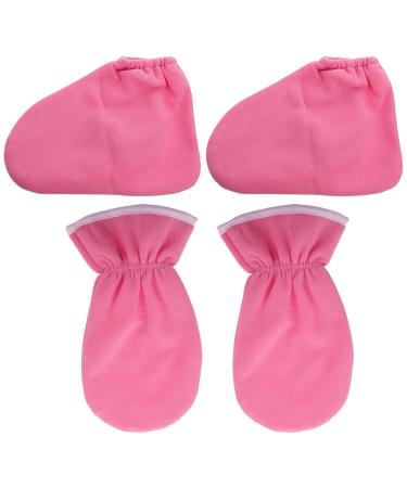 Lot de 4 paires de chaussettes chauffantes en cire de paraffine pour femme - Chaussettes chauffantes pour femme - Chaussettes de spa en cire de paraffine pour les mains et les pieds - Housse de cire