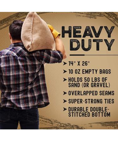 Woolsacks Sand Bags | 100% Natural Burlap Sandbags for Flooding & Emergencies | Heavy Duty Military Grade CID A-A-52141 | 50 Lb. Capacity | 14 x 26 | Pack of 1 - Buy Online on GoSupps.com