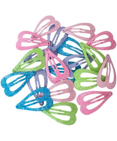 HAARallerliebst Heart Hair Clips - 20 Glitter Clips for Girls with White Storage Box - 3.6 cm - Buy Online on GoSupps.com