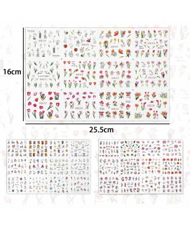 3 Large Sheets Water Transfer Flower Nail Art Stickers Spring Summer Style Nail Decals Self-Adhesive Flowers Nail Sticker Manicure Tips DIY Nail Art Nail Decorations for Women Girls 36 Small Sheets - Buy Online on GoSupps.com