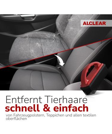 ALCLEAR 9519 Animal Hair Brush - Effortlessly Remove Pet Hair from Car Upholstery & Carpets - Red - Buy Online on GoSupps.com