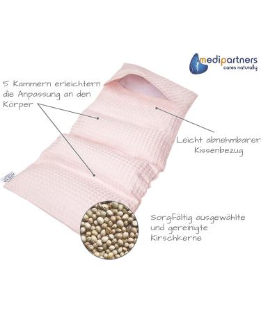 Buy Medi Partners Cherry Core Pillow 60x20cm | 100% Cotton Waffle | Eco-Friendly Heat & Cold Therapy | Removable Cover | Large Light Pink Pillow - Buy Online on GoSupps.com