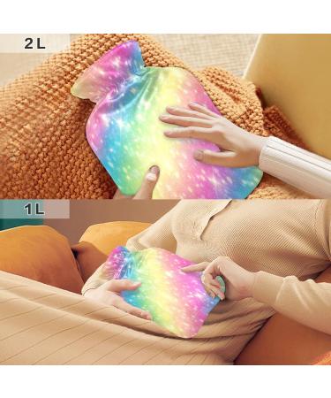 Rainbow Galaxy Hot Water Bottle - 1L Heat Bottle with Cover for Pain Relief & Bed Warmer - Buy Online on GoSupps.com