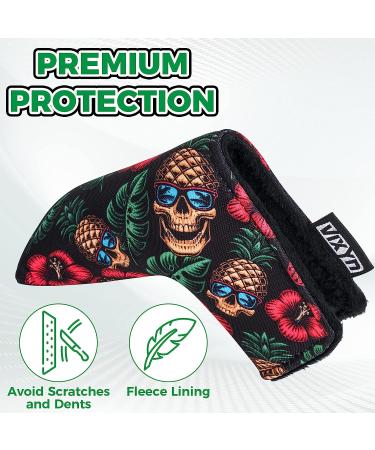 VIXYN Blade Putter Cover - Premium Pineapple Skull Design - Fleeced Lined Headcover for Golf Putters - Buy Online on GoSupps.com