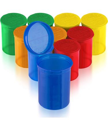 10 Pack Airtight 30 Dram Empty Pill Bottles with Caps - Multi Use Prescription Medicine Container for Herbs, Candy, Crafts - Transparent Multi Color - Buy Online on GoSupps.com