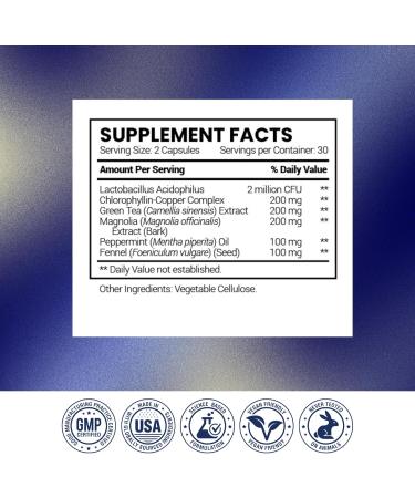 Research Verified Body & Breath Natural Deodorant & Freshener - Bad Breath & Body Odor Supplement - 60 Capsules (1 Month Supply) - Buy Online on GoSupps.com