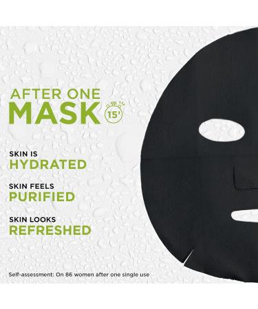 Garnier Pure Charcoal and Algae Sheet Mask - Purifying & Hydrating Face Mask | with Hyaluronic Acid & LHA | Tightens Pores & Purifies Skin | Biodegradable & Vegan | 28g - Buy Online on GoSupps.com