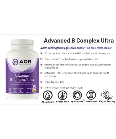 AOR Advanced B Complex Ultra 60 CT - Essential Vitamin Supplement for Optimal Health - Buy Online on GoSupps.com