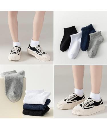EPEIUS Kids Low Cut Socks 6 Pack - Seamless No Show Socks for Girls/Boys in Small Black/White/Grey - Buy Online on GoSupps.com