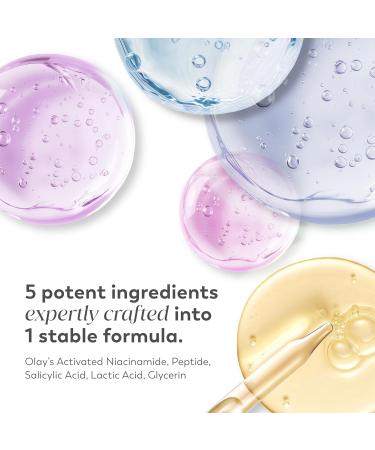 Olay Super Serum Night Repair Fragrance-Free - Niacinamide Peptide Salicylic & Lactic Acid Glycerin - 5-in-1 Skin Care Benefits - Hydrating Evens Tone Reduces Dark Spots Anti-Aging 1.0 Oz 1 Fl Oz (Pack of 1) - Buy Online on GoSupps.com