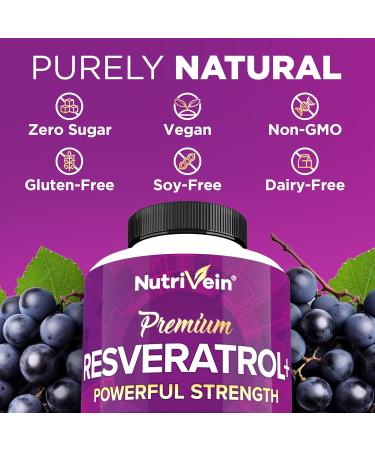 Nutrivein Premium Ashwagandha Capsules & Resveratrol Supplement Bundle: High-Absorption Resveratrol Capsules and Ashwagandha Supplements for Balance, Vitality, & Repair - Buy Online on GoSupps.com