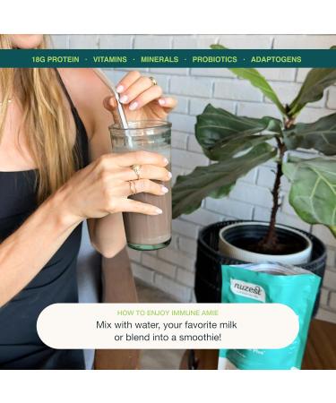 Nuzest Protein Plus | Immune Amie | Chocolate | Supports Healthy Immune System | Stress Support Benefits | Vitamins and Minerals | Lion's Main, Maitake & Shitake Mushrooms | 8.8oz/ 250g (10 Servings) - Buy Online on GoSupps.com