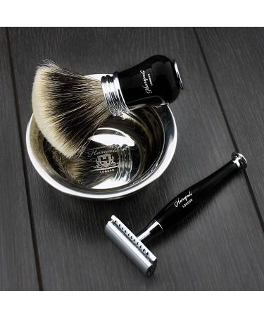 Proper Men's Razor Set | DE Razor Plane Splitterspitze Hair Brush & Stainless Steel Bowl - Premium Shaving Essentials - Buy Online on GoSupps.com
