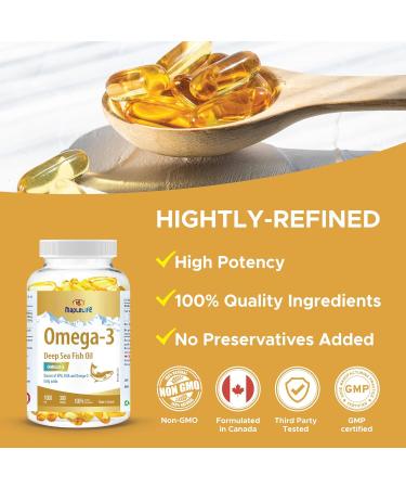MapleLife - Omega-3 Deep Sea Fish Oil - High Potency - Brain & Heart Health Support - DHA EPA Omeaga-3 Fatty Acids - Fish Oil Softgels 1000 Mg - 300 softgels - Buy Online on GoSupps.com