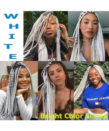 Leeven 8 Packs White Pre Stretched Braiding Hair 26 Inch Yaki Braiding Hair Extensions for Box Braids Hot Water Setting Pre Stretched Braiding Hair Extensions Blonde EZ Braids /26 Inch White# 26 Inch (Pack of 8) White - Buy Online on GoSupps.com