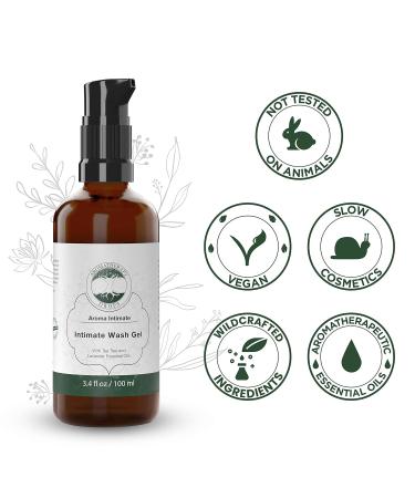 Natural Feminine Wash with Lavender, Aloe Vera & Tea Tree Oil - pH Balanced Intimate Wash Gel - 100ml - Buy Online on GoSupps.com