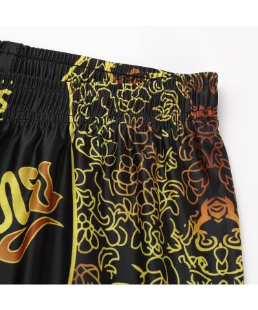 QinCiao Muay Thai Shorts for Men and Women - Black Medium | MMA Gym Boxing Kickboxing Fitness Trunks - Buy Online on GoSupps.com