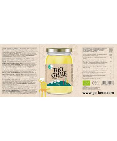 Go-Keto ORGANIC Ghee 500g | 100% Clarified Butter Certified Organic Ayurveda | Perfect for Keto Diet | Ideal for Cooking & - Buy Online on GoSupps.com