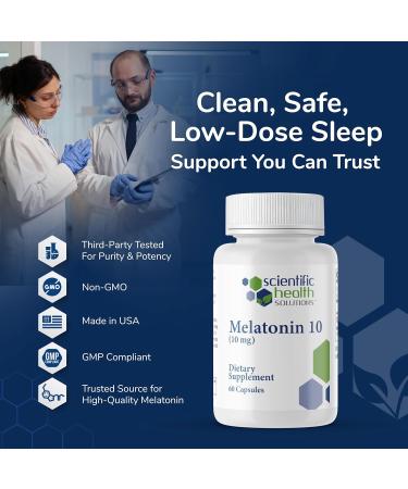Scientific Health Solutions Melatonin 10mg | Extra Strength Melatonin in Easy-to-Swallow Capsules | Vegan Non-GMO & Gluten-Free | US-Made Extra-Strength (6-Pack) - Buy Online on GoSupps.com