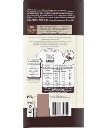 Nestl Dark chocolate blueberries almonds and hazelnuts - 195g bar - Buy Online on GoSupps.com