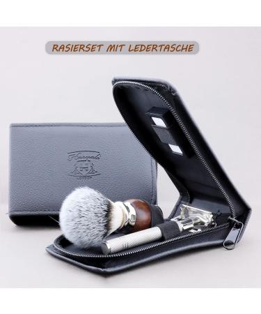 Haryali London Razor Set | Vegan Shaving Brush Soap & Bowl | 6 Wet Razors for Men & Women | Includes Blades & Leather Case - Buy Online on GoSupps.com