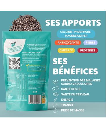 ORGANIC CHIA SEEDS CULTIVATED IN FRANCE - Rich in Protein Omega3 Fiber Ideal Slimming Transit High Quality Chia Seeds Smoothies and Salads Chia Seeds (200G) - Buy Online on GoSupps.com