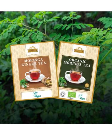  AUSHA AUSHA Moringa Organic Tea Bags - 20 Tea Bags | Immunity Alkaline Calcium | Detoxifying Cleansing Unbleached Caffeine Free | High Antioxidant Content - Buy Online on GoSupps.com