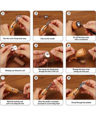 Willbond 12-Piece Sewing Awl Kit with Needles, Threads, and Screwdriver - Portable Leather Repair Tool for DIY Crafts - Buy Online on GoSupps.com