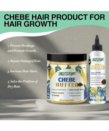 Chebe Hair Growth Oil & Butter - Deep Moisturization for All Hair Types | 8.8oz | Men & Women - Buy Online on GoSupps.com