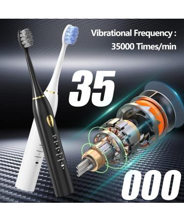 Moroluru Dual Handle Electric Toothbrush - Whitening, 35,000 VPM, 5 Modes, Smart Timers, 16 Dupont Heads, 2 Travel Cases, IPX7 Waterproof - Buy Online on GoSupps.com